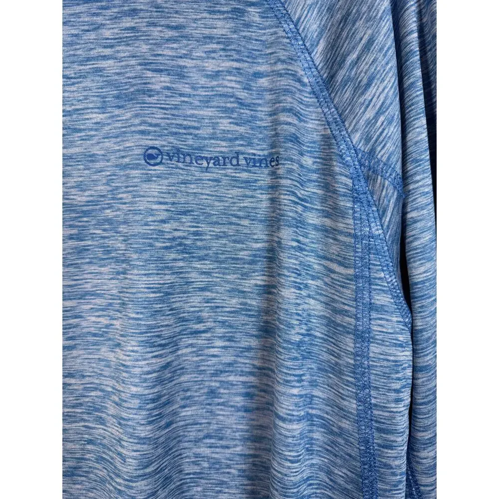 Vineyard Vines Performance Heathered Blue Lightweight Medium Pullover Hoodie